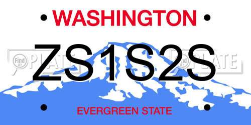 ZS1S2S Washington License Plate