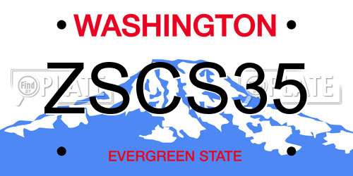 ZSCS35 Washington License Plate