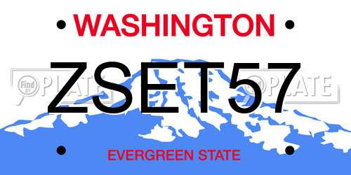 ZSET57 Washington License Plate