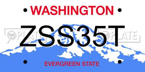 ZSS35T Washington License Plate