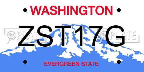 ZST17G Washington License Plate