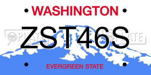ZST46S Washington License Plate