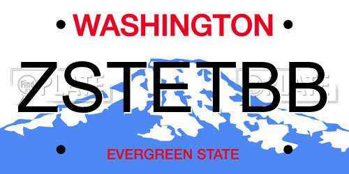 ZSTETBB Washington License Plate