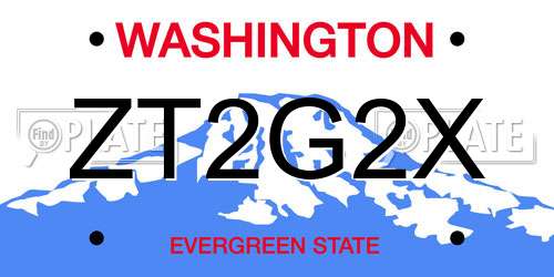 ZT2G2X Washington License Plate