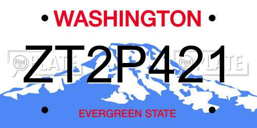 ZT2P421 Washington License Plate