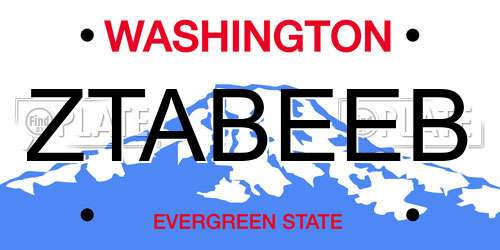 ZTABEEB Washington License Plate