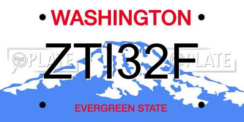 ZTI32F Washington License Plate