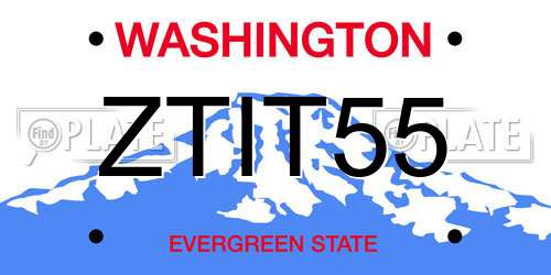 ZTIT55 Washington License Plate
