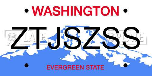 ZTJSZSS Washington License Plate