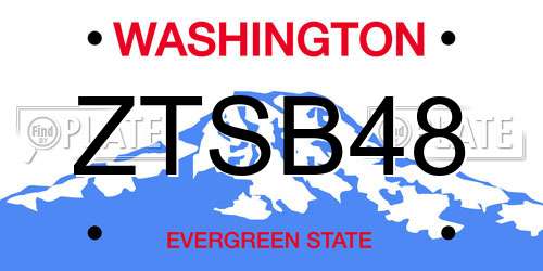 ZTSB48 Washington License Plate