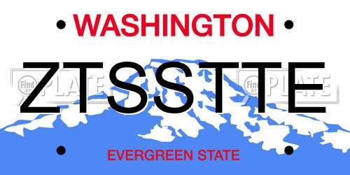 ZTSSTTE Washington License Plate