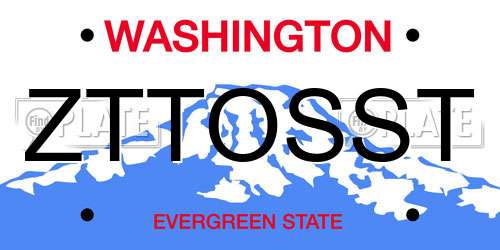 ZTTOSST Washington License Plate