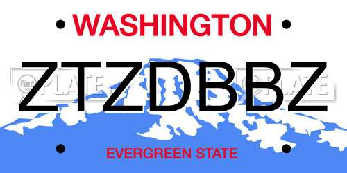 ZTZDBBZ Washington License Plate