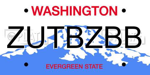 ZUTBZBB Washington License Plate