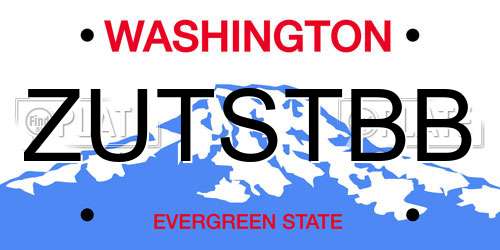 ZUTSTBB Washington License Plate