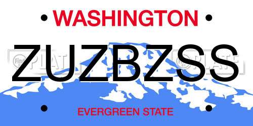 ZUZBZSS Washington License Plate