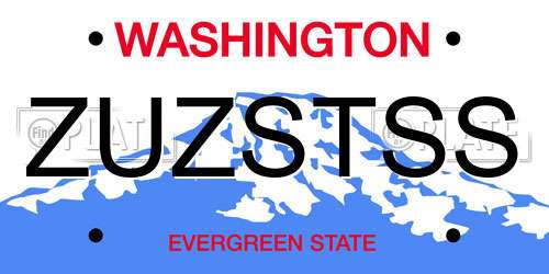 ZUZSTSS Washington License Plate