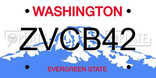 ZVCB42 Washington License Plate