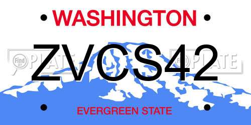 ZVCS42 Washington License Plate
