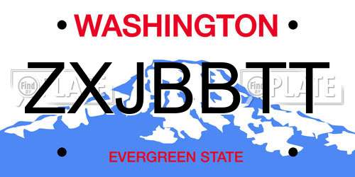 ZXJBBTT Washington License Plate