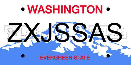 ZXJSSAS Washington License Plate