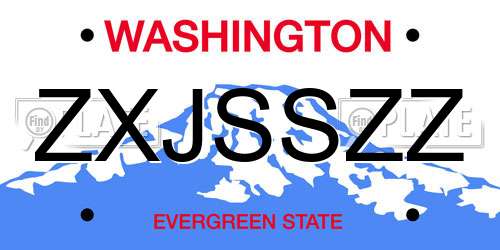 ZXJSSZZ Washington License Plate