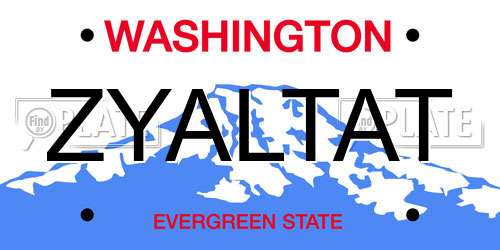ZYALTAT Washington License Plate
