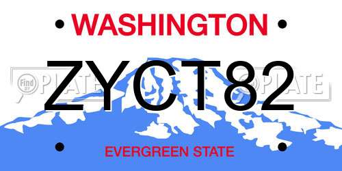 ZYCT82 Washington License Plate