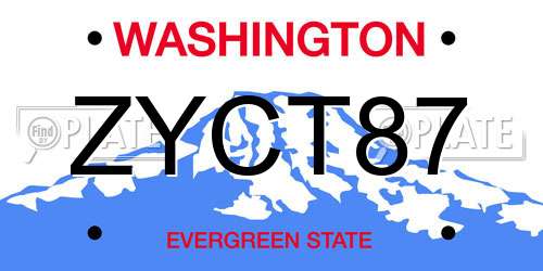 ZYCT87 Washington License Plate