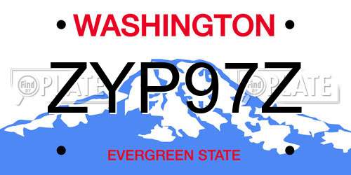 ZYP97Z Washington License Plate