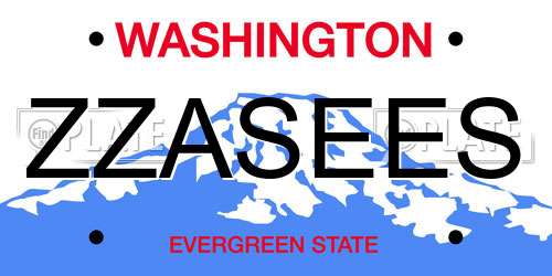 ZZASEES Washington License Plate