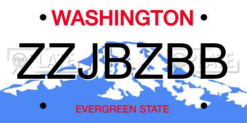 ZZJBZBB Washington License Plate