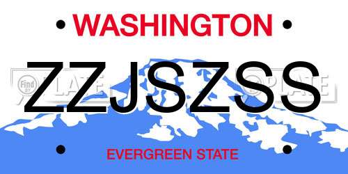 ZZJSZSS Washington License Plate