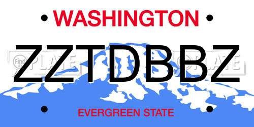 ZZTDBBZ Washington License Plate