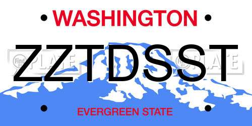 ZZTDSST Washington License Plate