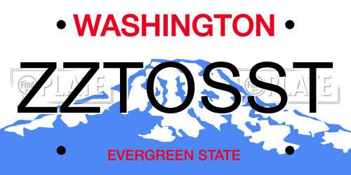 ZZTOSST Washington License Plate