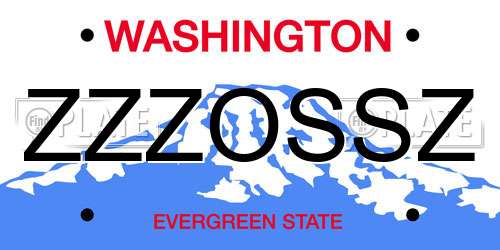 ZZZOSSZ Washington License Plate
