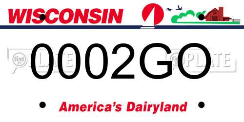 0002GO Wisconsin License Plate