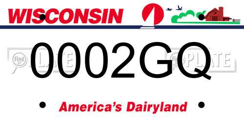 0002GQ Wisconsin License Plate