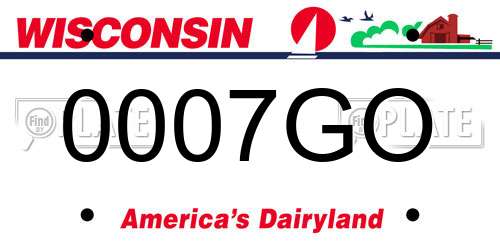 0007GO Wisconsin License Plate