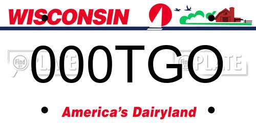 000TGO Wisconsin License Plate