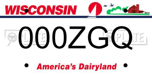 000ZGQ Wisconsin License Plate