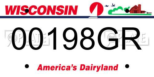 00198GR Wisconsin License Plate