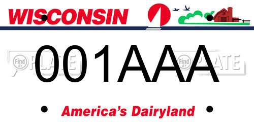 001AAA Wisconsin License Plate
