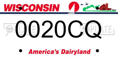 0020CQ Wisconsin License Plate