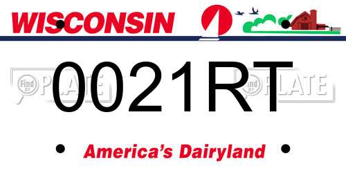 0021RT Wisconsin License Plate