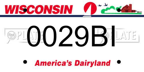 0029BI Wisconsin License Plate