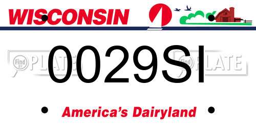 0029SI Wisconsin License Plate