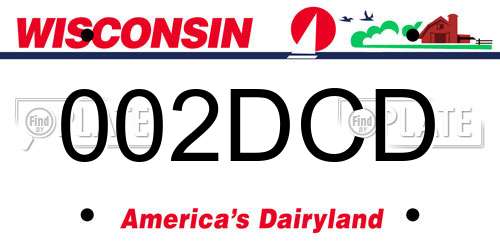 002DCD Wisconsin License Plate