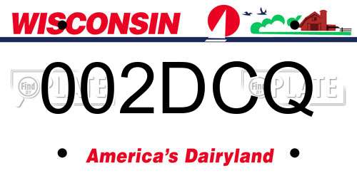 002DCQ Wisconsin License Plate